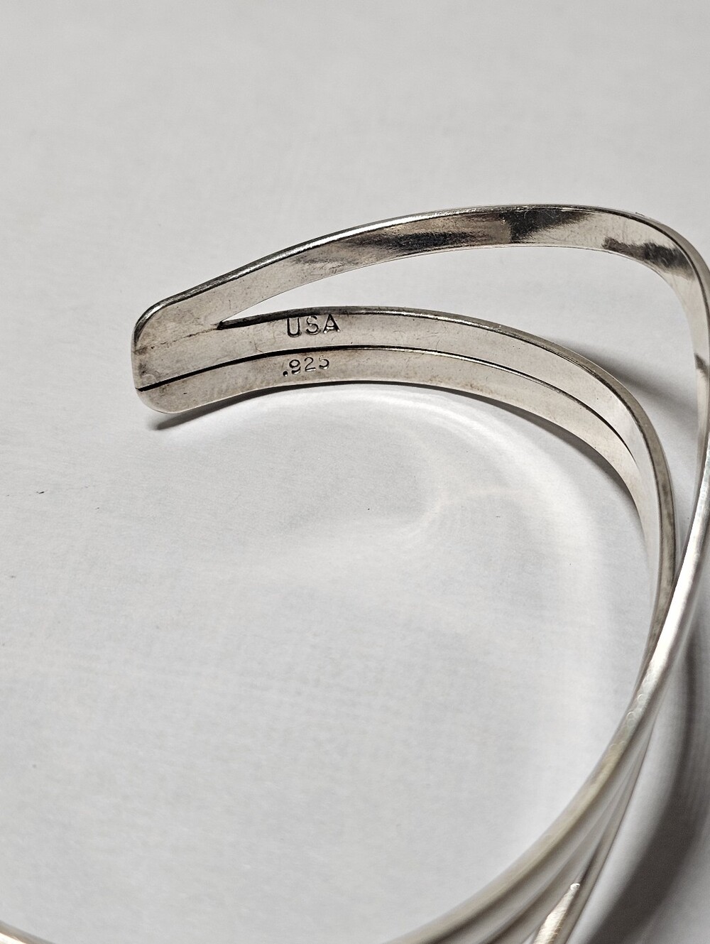 Vintage Sterling Silver 925 Wave Cuff Bracelet Usa Made View 4